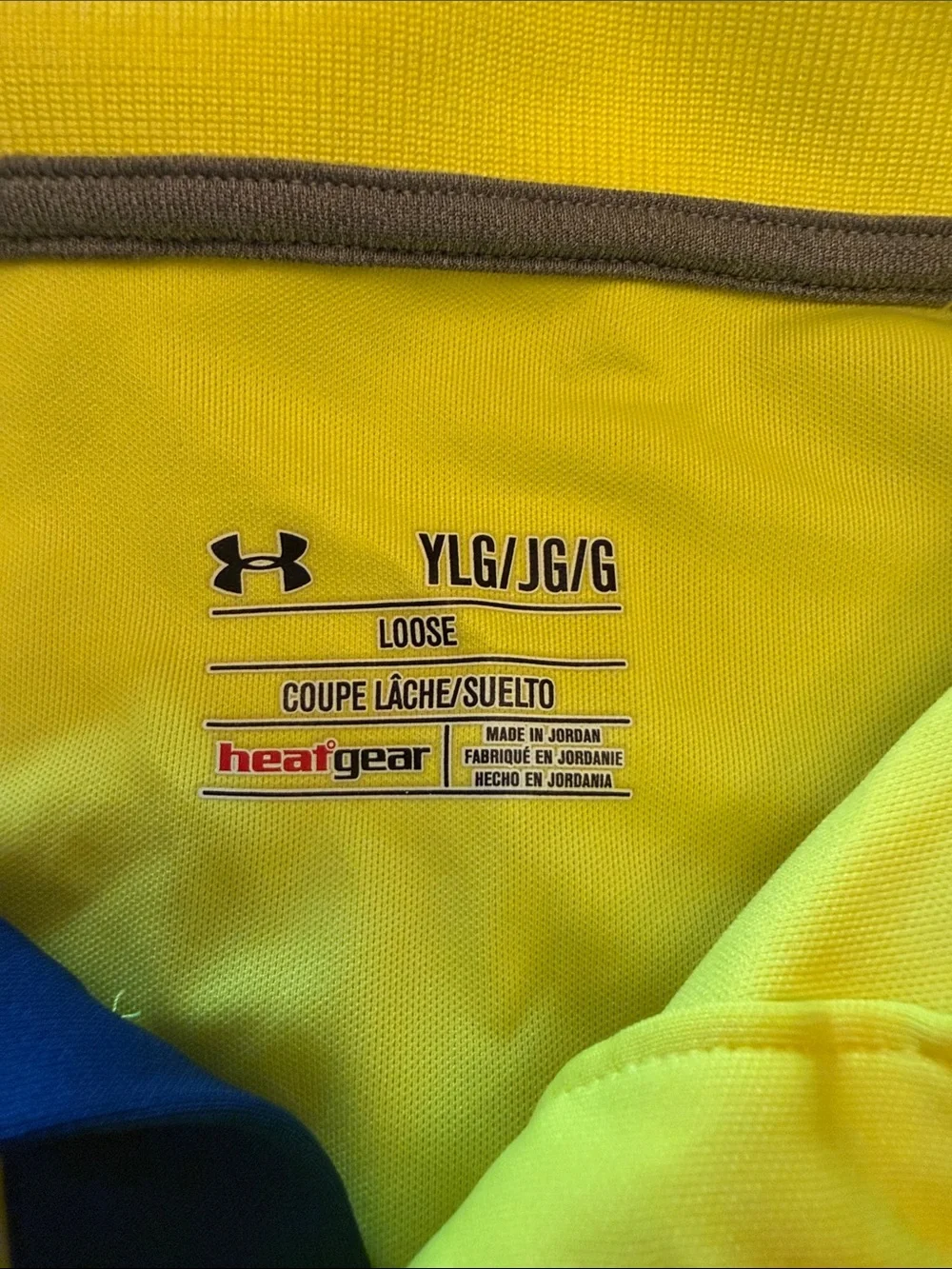 Under Armour Boys Bright Yellow Polo with Blue Trim